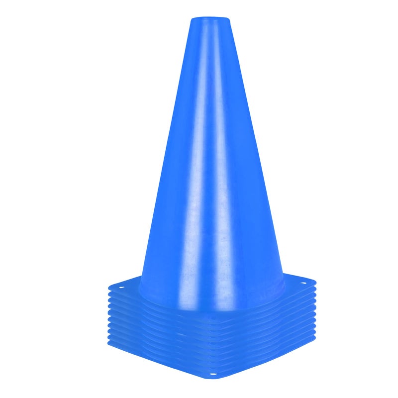 Alyoen 9 inch Traffic Cones, Plastic Sport Cones, Blue Soccer Training Cones for Outdoor Activity & Festive Events (Sets of 10/15/ 20) - Image 1